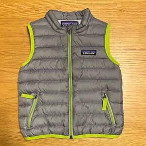 Patagonia - Gray & Lime Green - Baby Down Sweater™ Vest - 2T